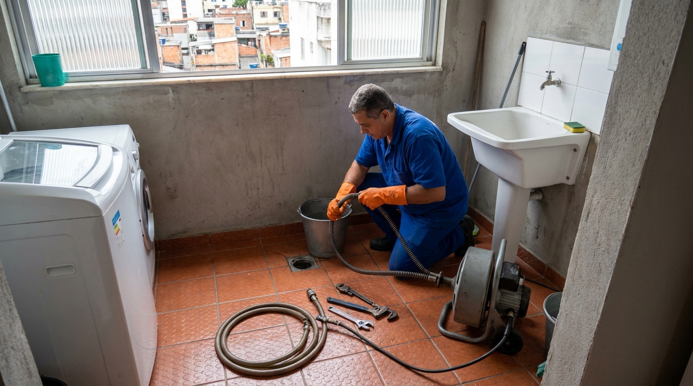 Desentupimento de ralo com equipamento em Santa Cruz do Sul‑RS