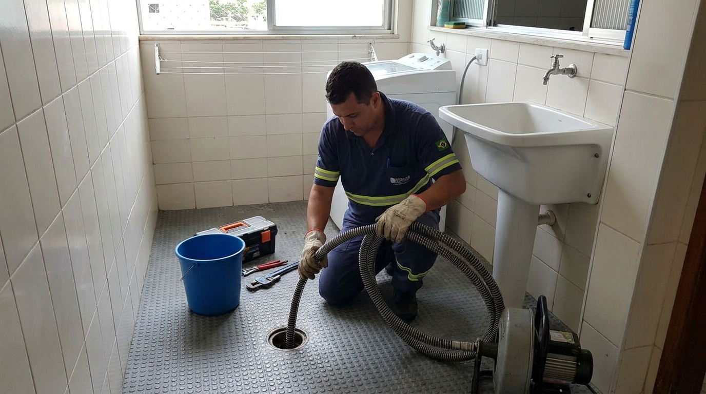 Desentupimento de ralo residencial em Santa Cruz do Sul‑RS