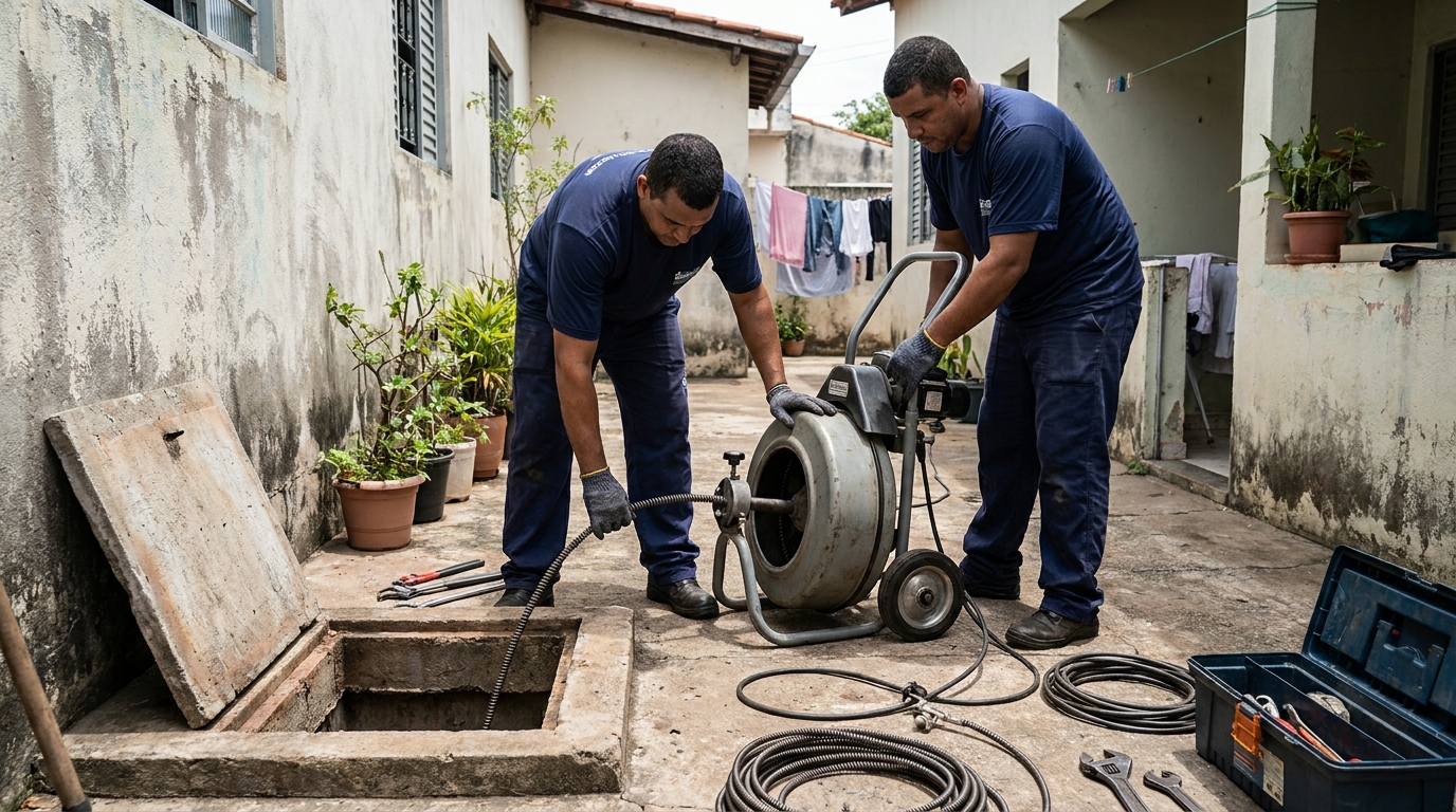 Desentupimento de rede de esgoto em Santa Cruz do Sul‑RS