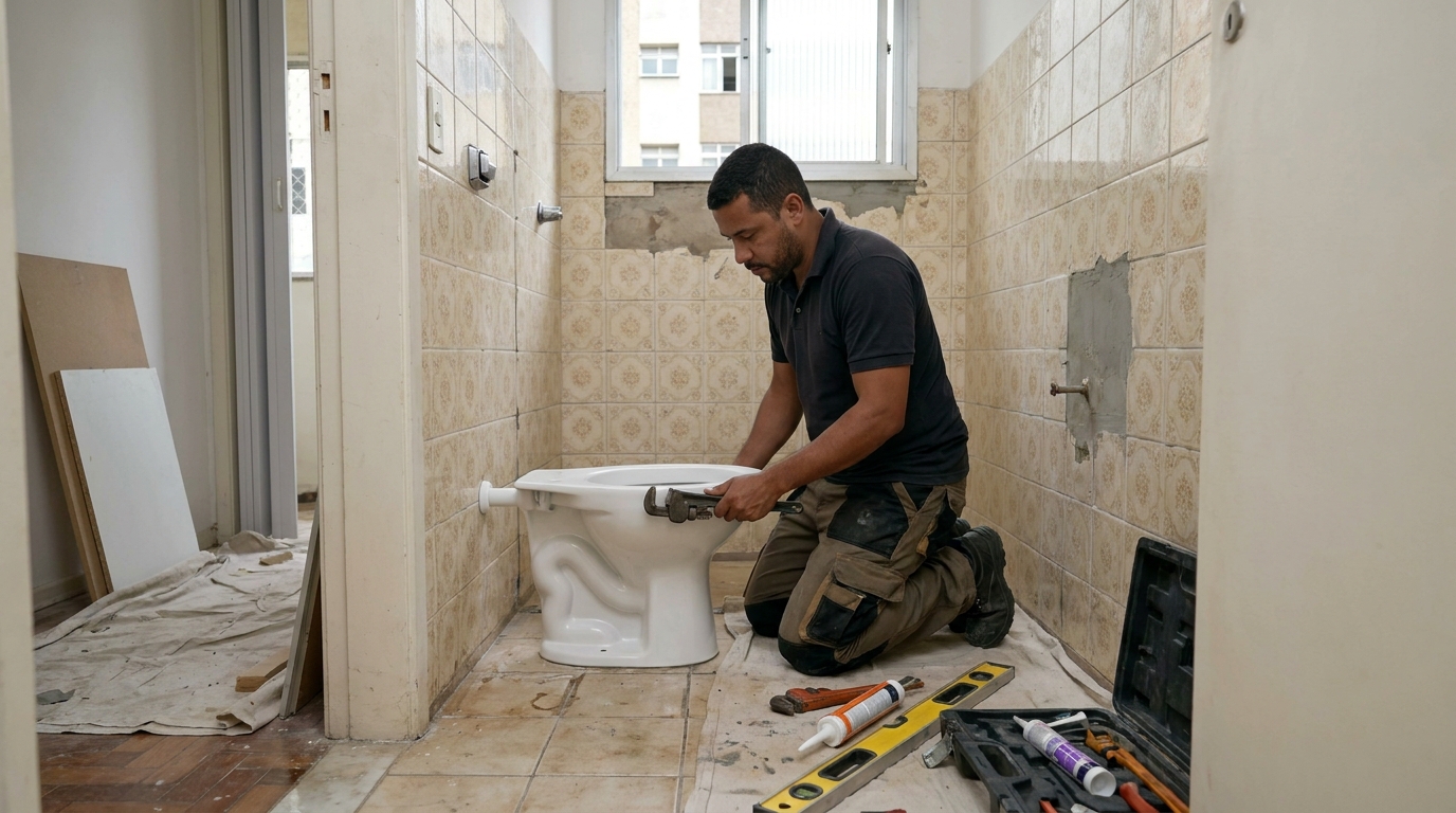 Instalação de vaso sanitário profissional em Santa Cruz do Sul‑RS